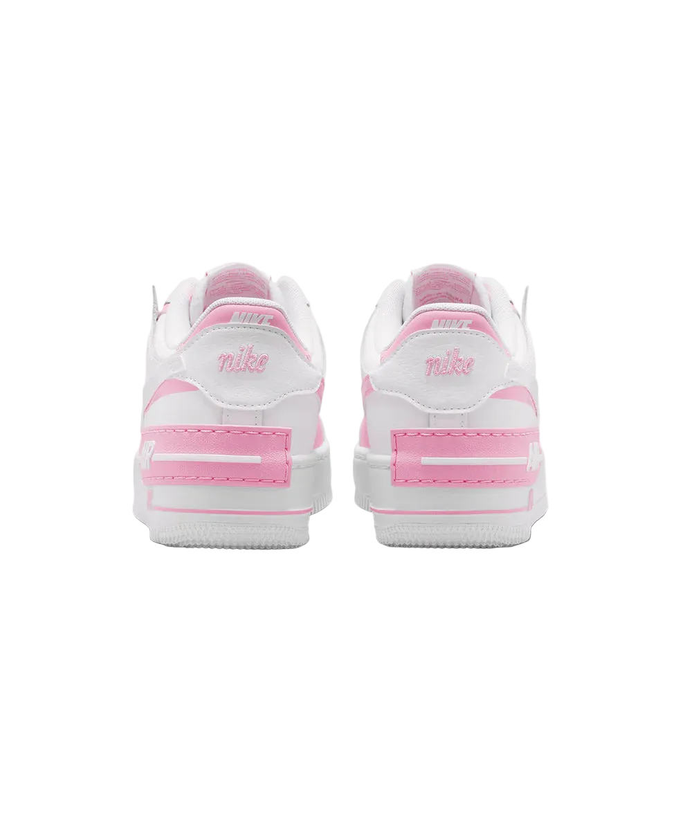 NIKE AIR FORCE 1 SHADOW WHITE-PINK RISE-METALLIC SILVER